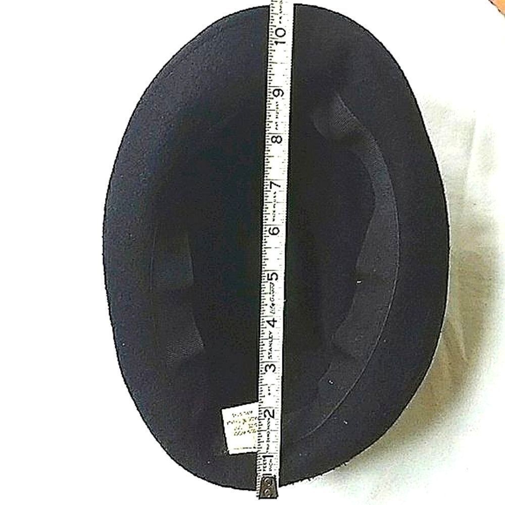Vintage 100% Black Wool Fedora Hat - Picture 6 of 6